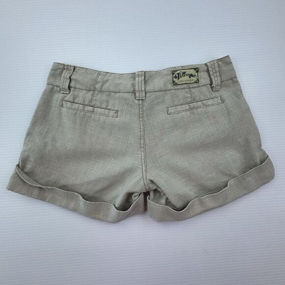 Fillmore California 100% Linen Shorts Size 25 Beige Textured Rolled Hem Boho - Picture 5 of 9